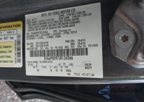 2018 Ford Fusion Titanium from USA, damaged, VIN 3FA6P0D97JR134266